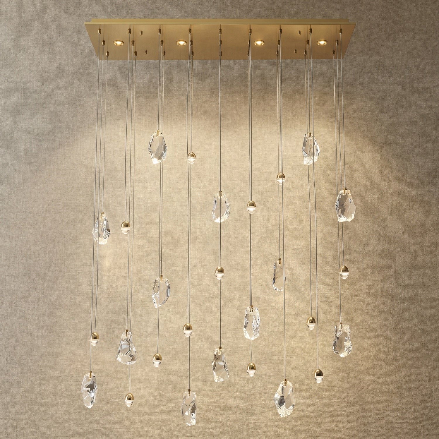 Carlyle Rectangular Cluster Crystal Chandelier