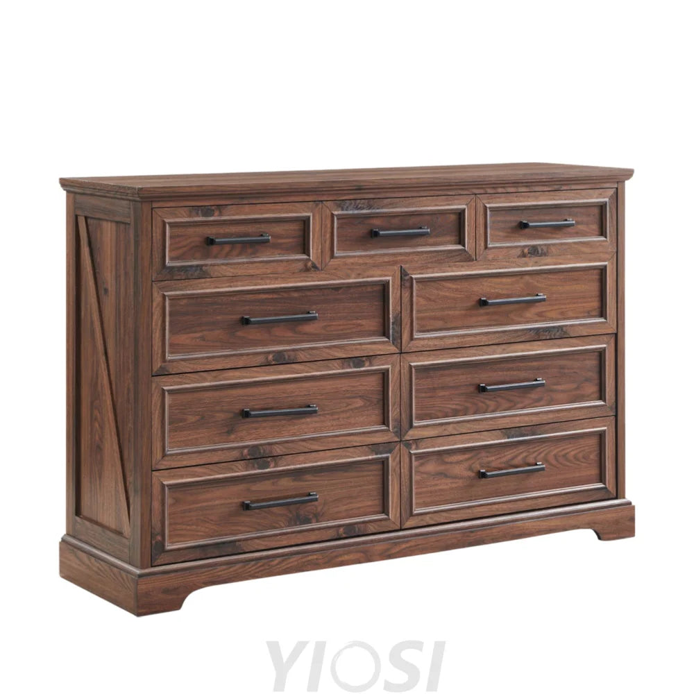 Farmhouse 9-Drawer Dresser with Roman Column