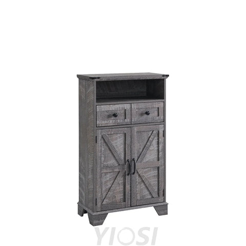 Farmhouse Bathroom Floor Cabinet with Drawer and Barn Doors