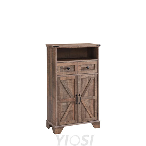 Farmhouse Bathroom Floor Cabinet with Drawer and Barn Doors