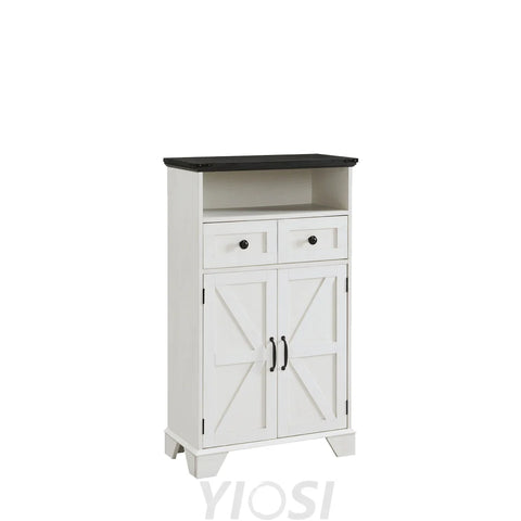Farmhouse Bathroom Floor Cabinet with Drawer and Barn Doors