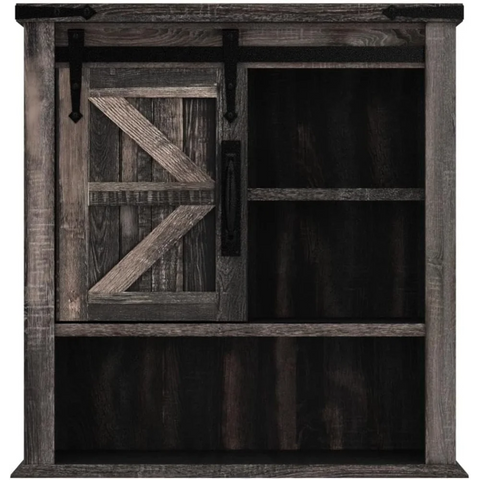 OKD Farmhouse Bathroom Wall Cabinet with Sliding Barn Door