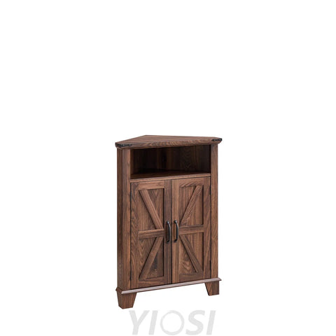 Farmhouse Corner Bathroom Cabinet with Barn Door and Adjustable Shelf 22’’