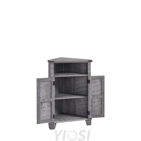 Farmhouse Corner Bathroom Cabinet with Barn Door and Adjustable Shelf 22’’
