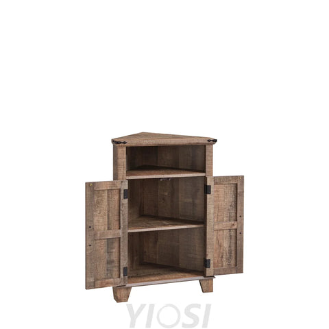 Farmhouse Corner Bathroom Cabinet with Barn Door and Adjustable Shelf 22’’