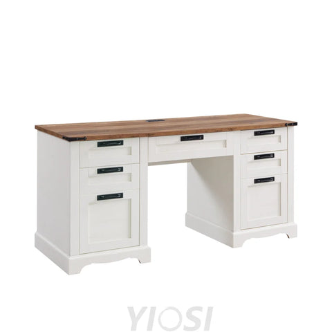 Farmhouse Executive Desk 60’’ with Charging Station