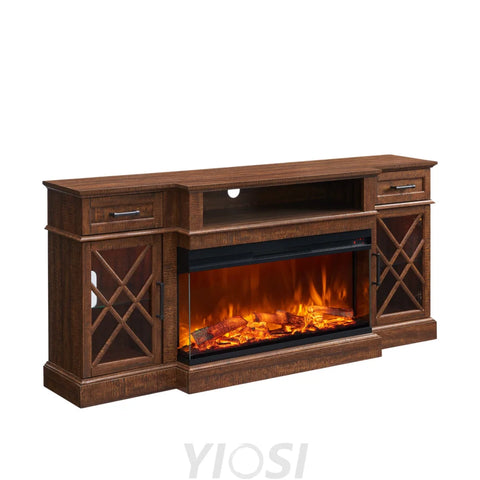Farmhouse Fireplace TV Stand - 70 Inch Entertainment Center