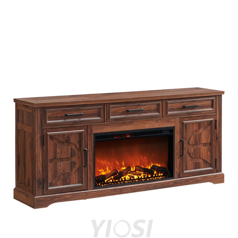 Farmhouse Fireplace TV Stand Entertainment Center