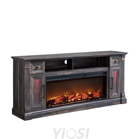 Farmhouse Fireplace TV Stand for 80 Inch TVs