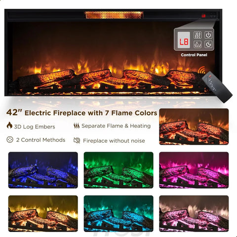 OKD Farmhouse Fireplace TV Stand for 80 Inch TVs