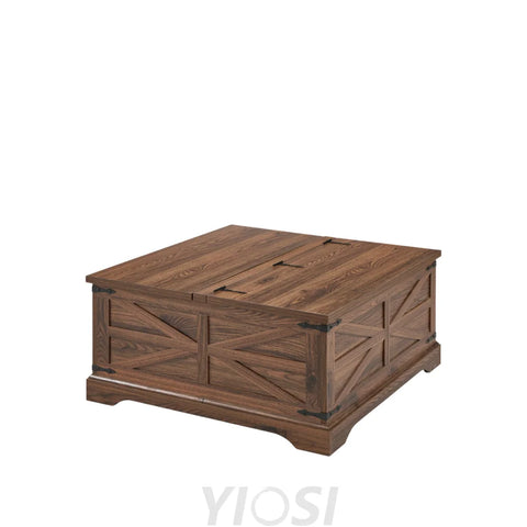 Farmhouse Lift Top Coffee Table with Storage Compartment Rustic