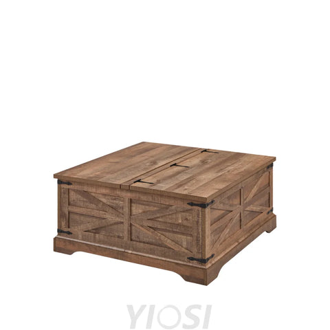 Farmhouse Lift Top Coffee Table with Storage Compartment Rustic