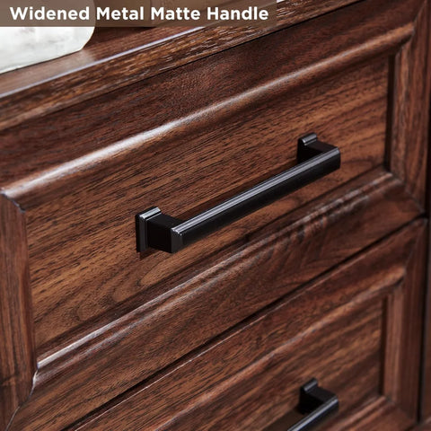 Farmhouse Nightstand with Charging Station - End Table with Drawers