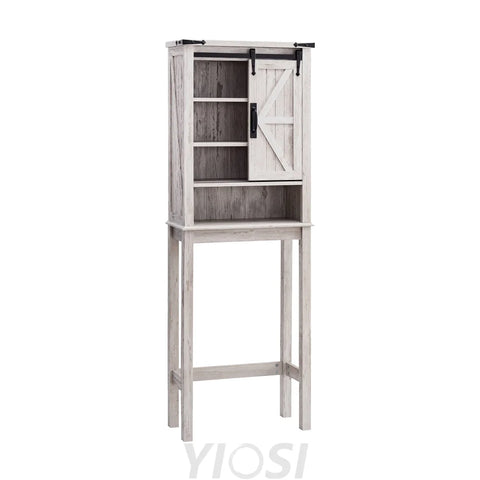 Farmhouse Over The Toilet Storage Cabinet with Sliding Barn Door