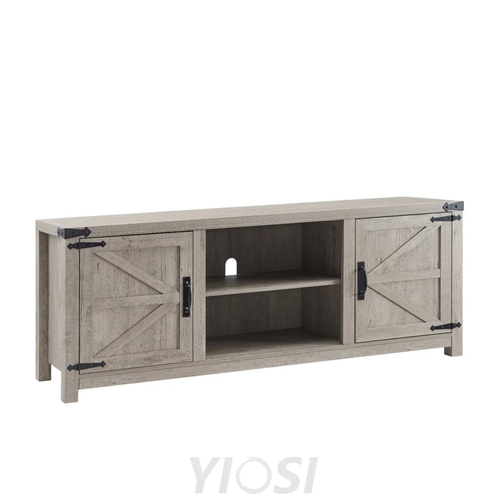 Farmhouse TV Stand with Barn Doors