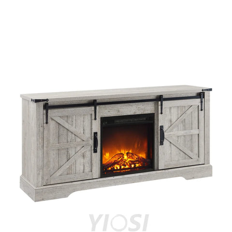 Farmhouse TV Stand with Fireplace for TVs Up To 65 Inch