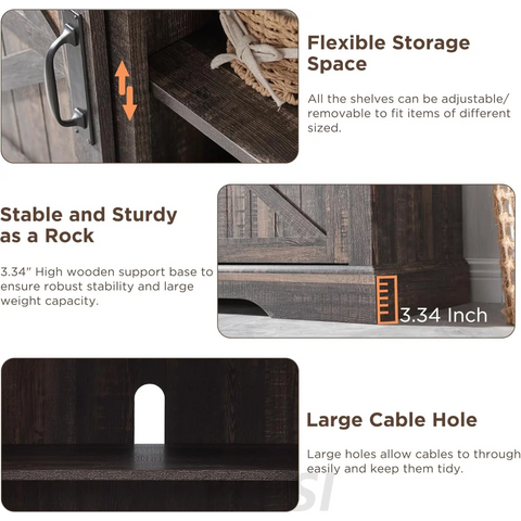 OKD Farmhouse TV Stand with Fireplace for TVs Up To 65 Inch