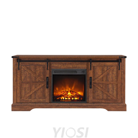 Farmhouse TV Stand with Fireplace for TVs Up To 65 Inch