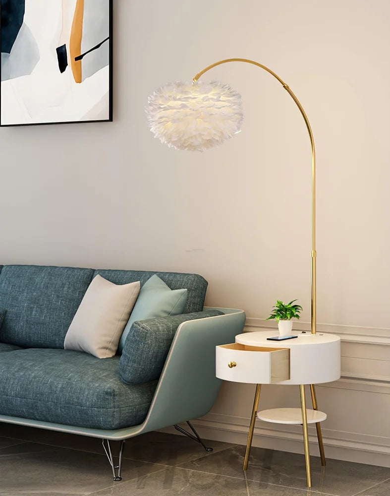 Feather Drawer Floor Lamp ∅ 15″ - Feather-1-Yiosilamp