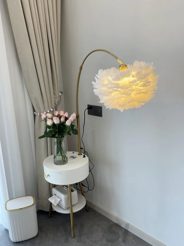 Feather Drawer Floor Lamp ∅ 15″ - Feather-1-Yiosilamp