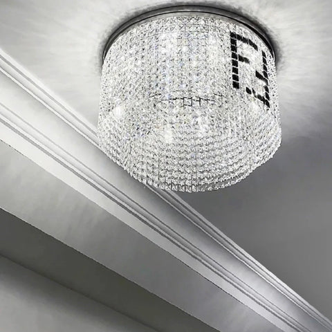 Fendy Modern Chrome Finish Crystal Chandelier 31’’ D / Flush Mount