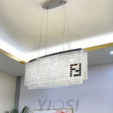 Fendy Oval Crystal Chandelier For Dining Table