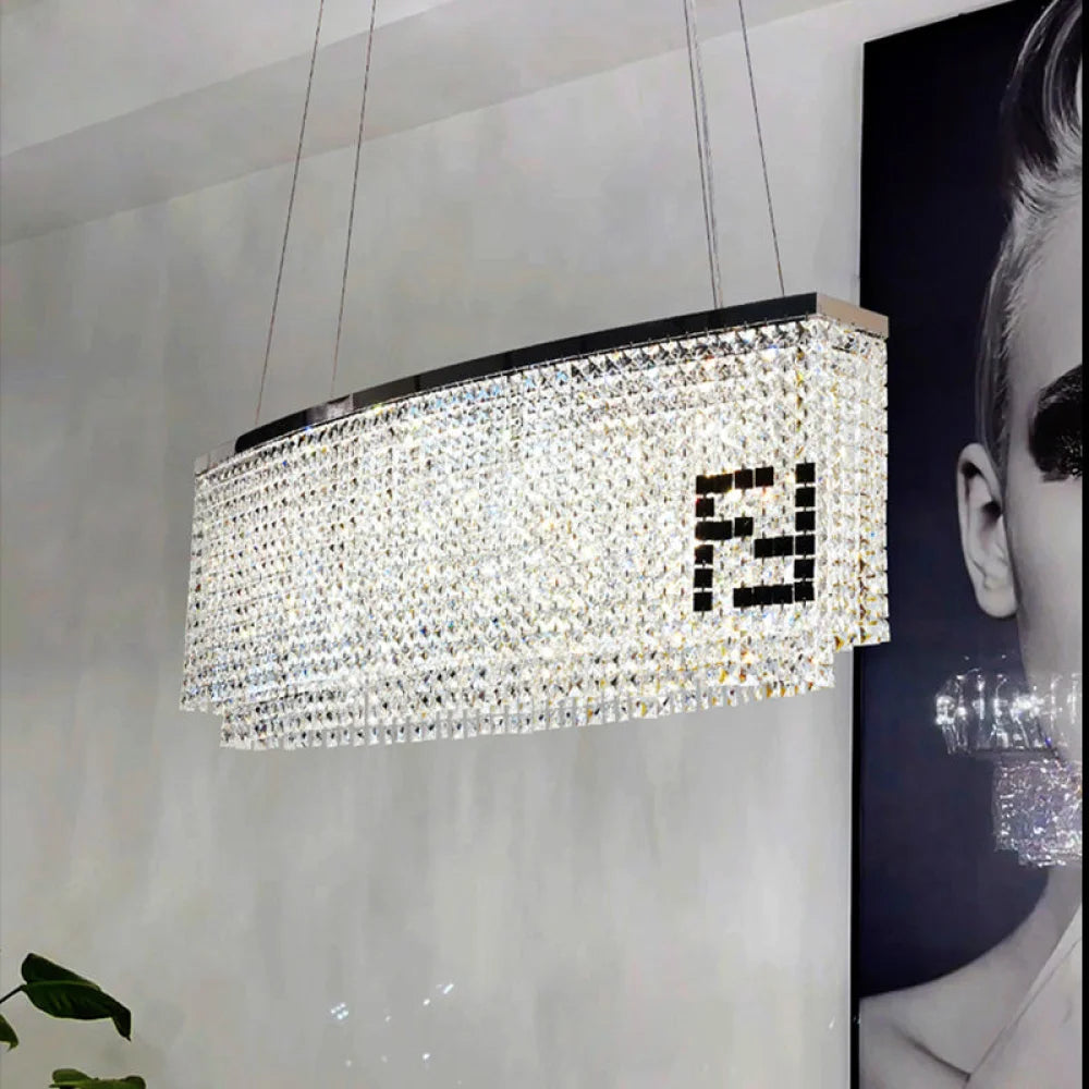 Fendy Oval Crystal Chandelier For Dining Table 47.2’’ D