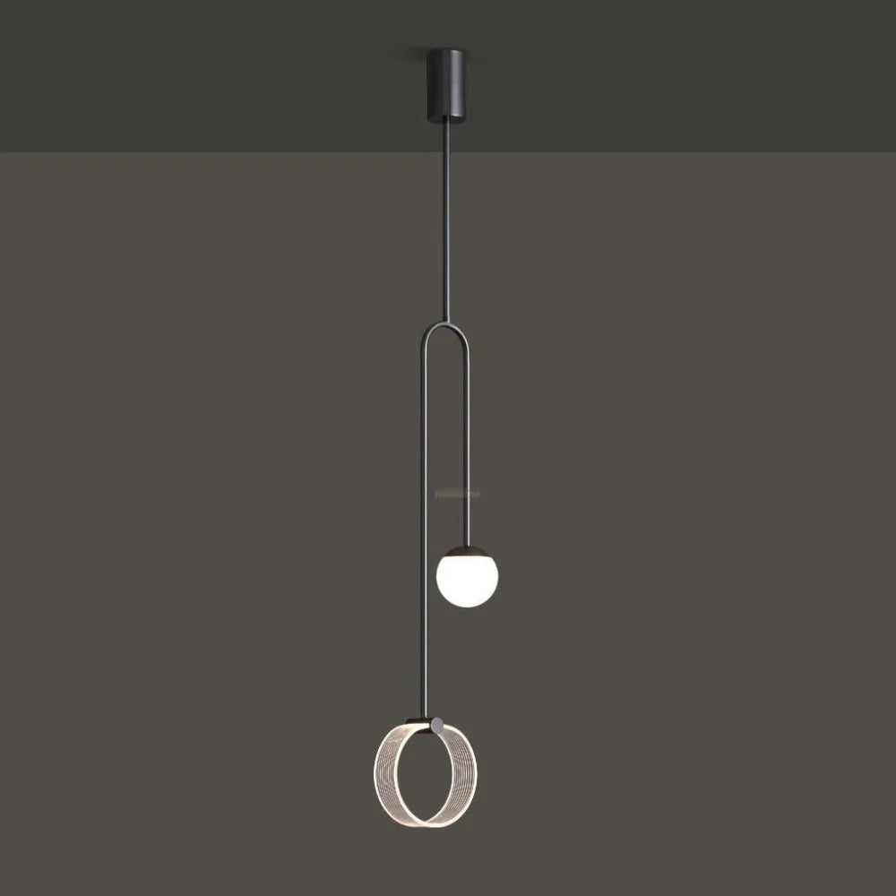 Ferra LED Pendant - Black, Brass, Earring-1-Yiosilamp