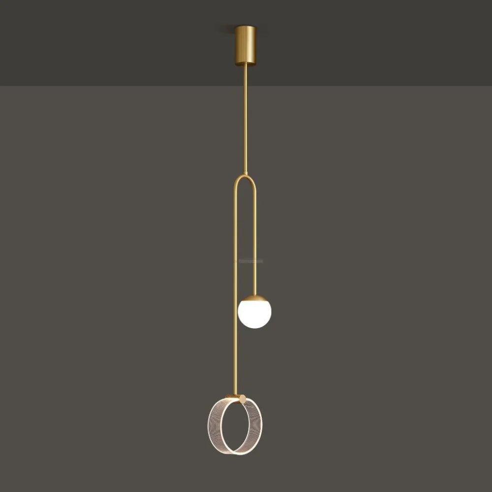 Ferra LED Pendant - Black, Brass, Earring-1-Yiosilamp