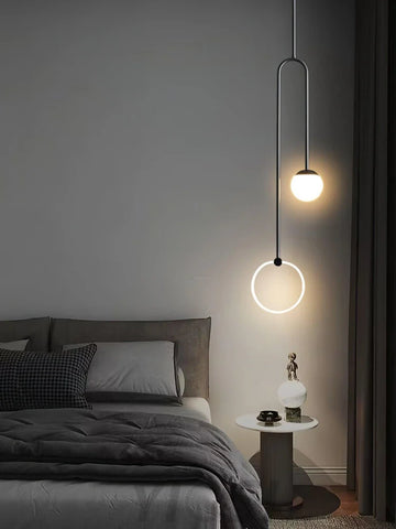 Ferra LED Pendant - Black, Brass, Earring-1-Yiosilamp