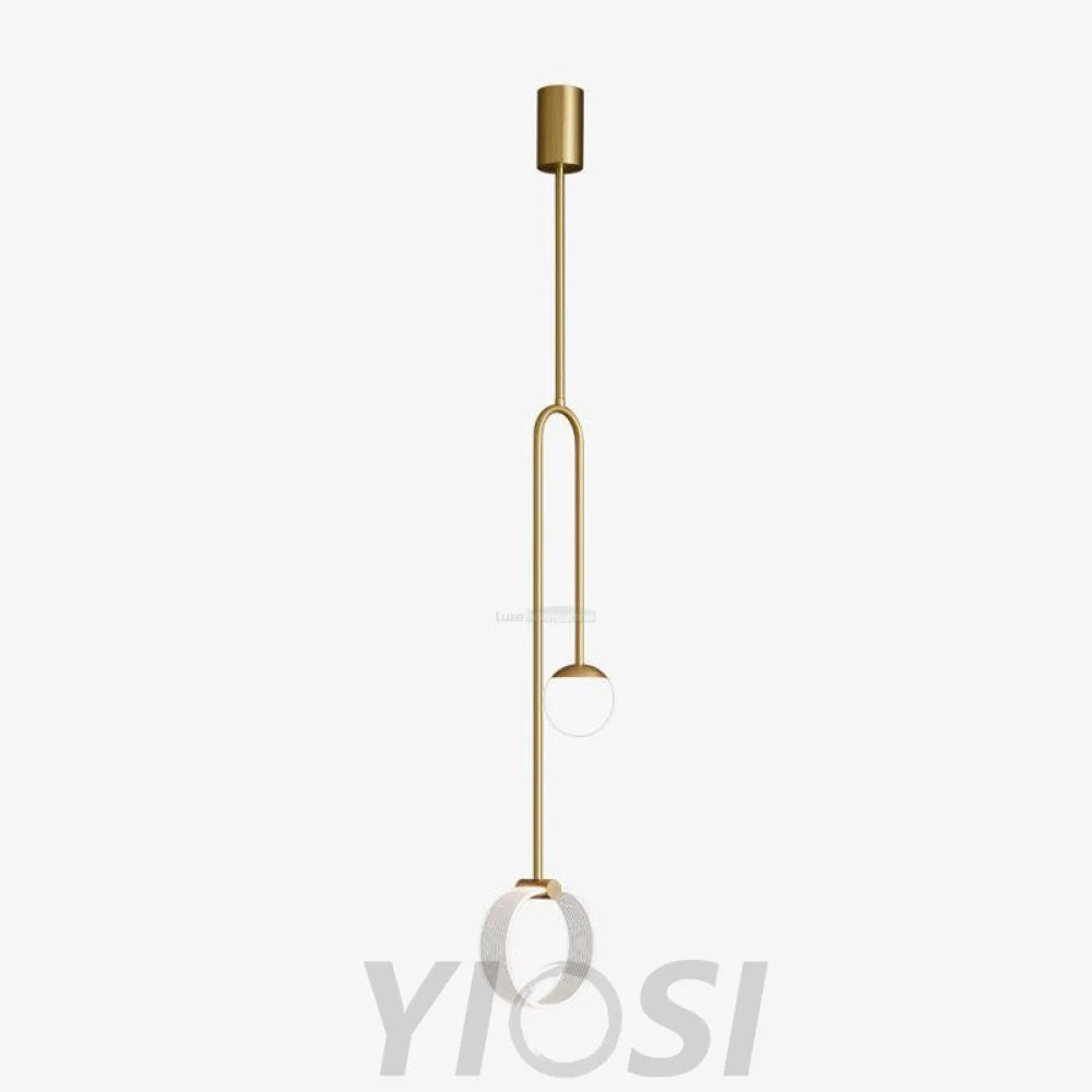 Ferra LED Pendant - Black, Brass, Earring-1-Yiosilamp