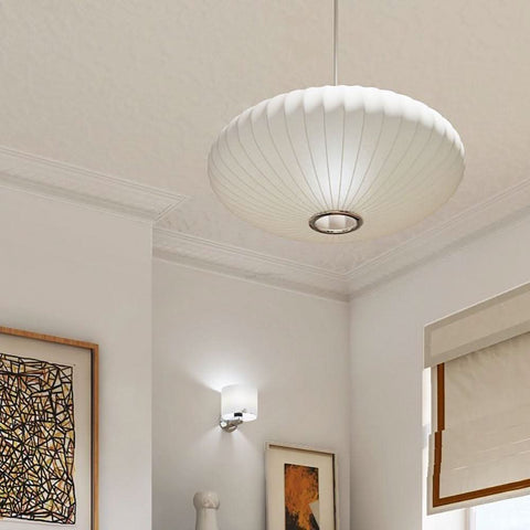 Bubble Pendant Light with Artificial Silk Lampshade - Yiosilamp