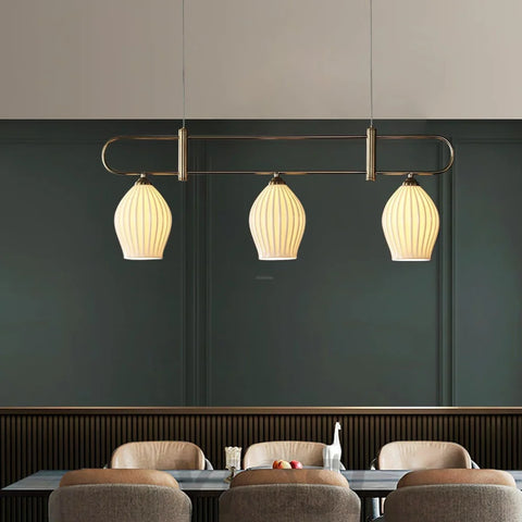 Fin Pendant Light ∅ 35.4″ - Flower Ceramic-1-Yiosilamp