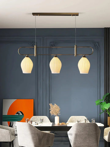 Fin Pendant Light ∅ 35.4″ - Flower Ceramic-1-Yiosilamp