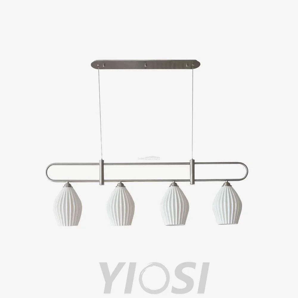 Fin Pendant Light ∅ 35.4″ - Flower Ceramic-1-Yiosilamp