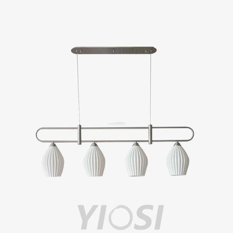 Fin Pendant Light ∅ 35.4″ - Flower Ceramic-1-Yiosilamp