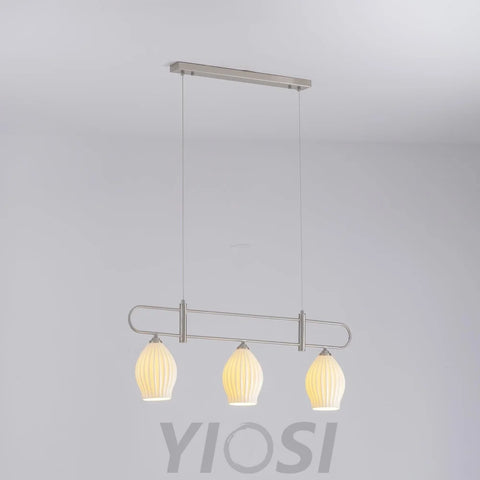 Fin Pendant Light ∅ 35.4″ - Flower Ceramic-1-Yiosilamp
