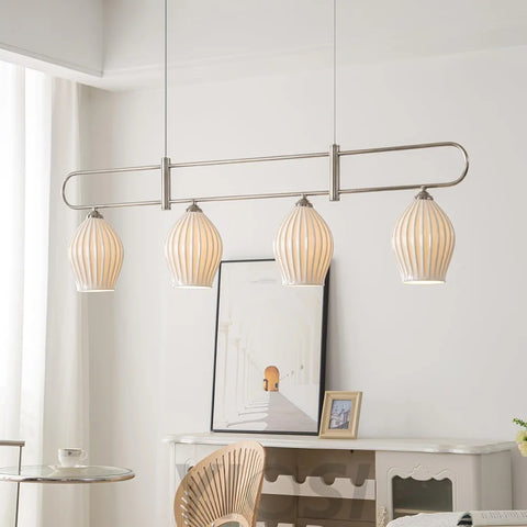 Fin Pendant Light ∅ 35.4″ - Flower Ceramic-1-Yiosilamp