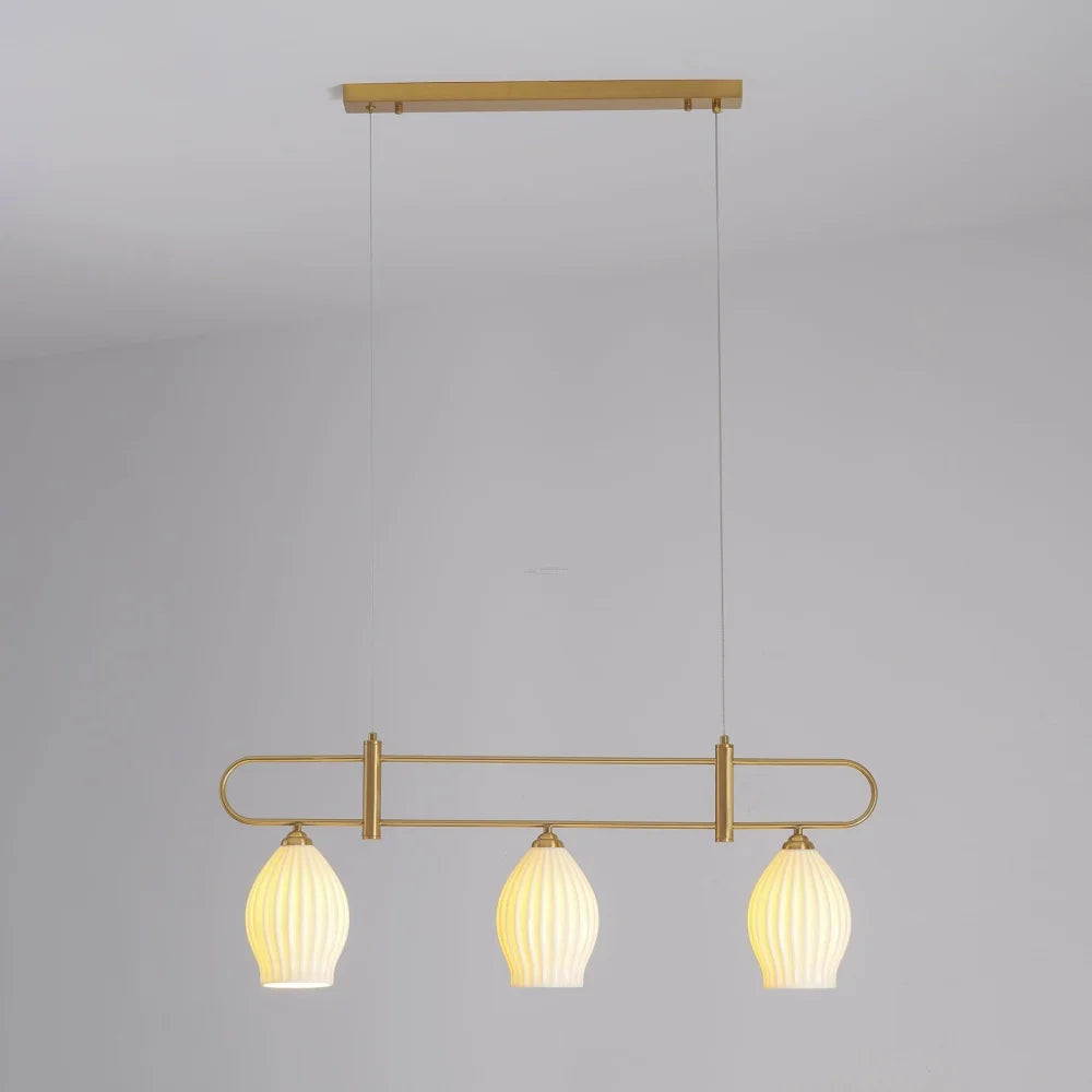Fin Pendant Light ∅ 35.4″ - Flower Ceramic-1-Yiosilamp