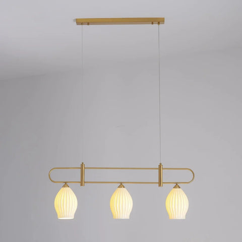 Fin Pendant Light ∅ 35.4″ - Flower Ceramic-1-Yiosilamp