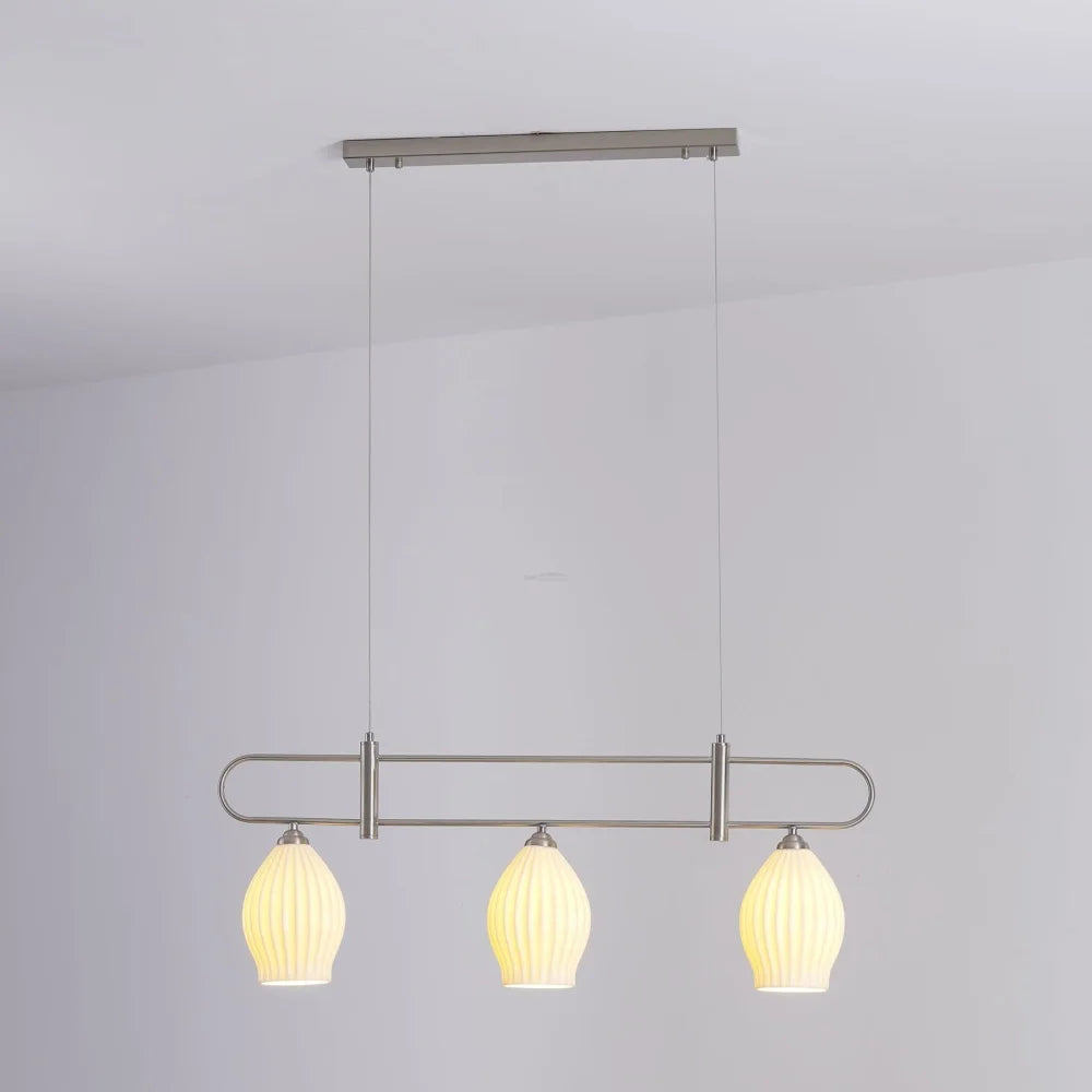 Fin Pendant Light ∅ 35.4″ - Flower Ceramic-1-Yiosilamp