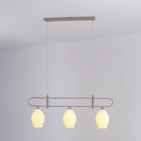 Fin Pendant Light ∅ 35.4″ - Flower Ceramic-1-Yiosilamp
