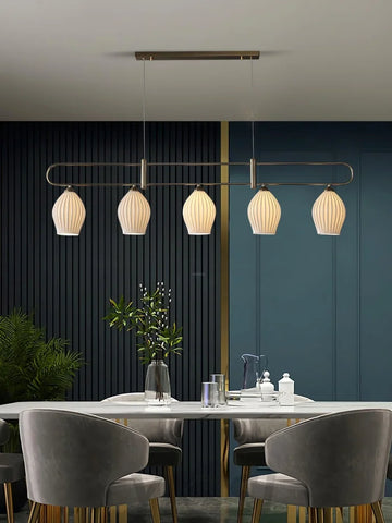 Fin Pendant Light ∅ 35.4″ - Flower Ceramic-1-Yiosilamp