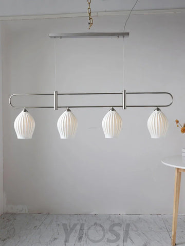 Fin Pendant Light ∅ 35.4″ - Flower Ceramic-1-Yiosilamp