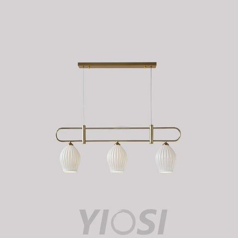 Fin Pendant Light ∅ 35.4″ - Flower Ceramic-1-Yiosilamp