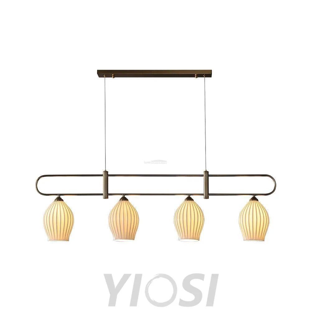 Fin Pendant Light ∅ 35.4″ - Flower Ceramic-1-Yiosilamp