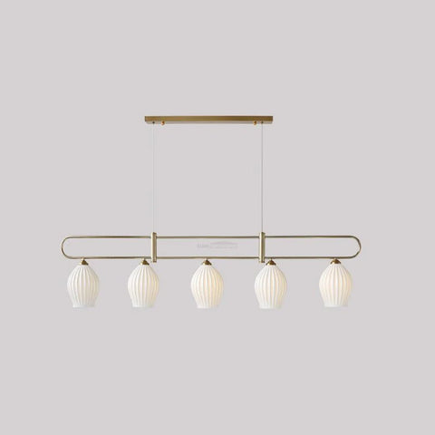 Fin Pendant Light ∅ 35.4″ - Flower Ceramic-1-Yiosilamp