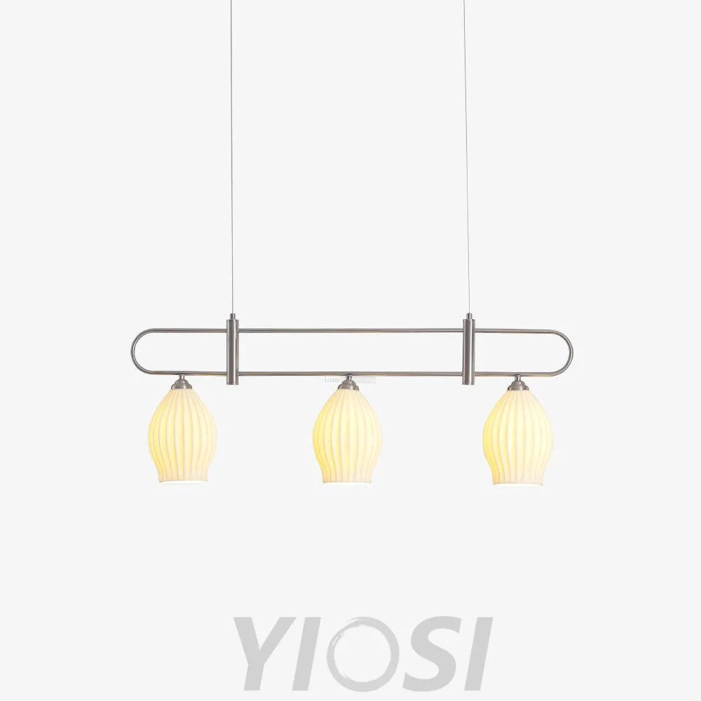 Fin Pendant Light ∅ 35.4″ - Flower Ceramic-1-Yiosilamp
