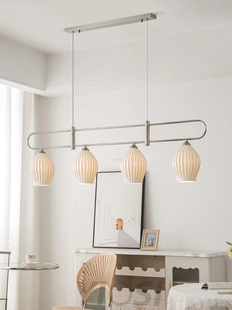 Fin Pendant Light ∅ 35.4″ - Flower Ceramic-1-Yiosilamp
