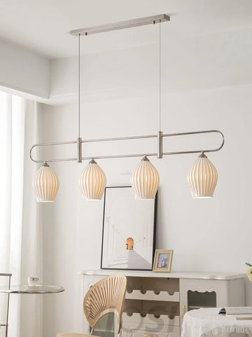 Fin Pendant Light ∅ 35.4″ - Flower Ceramic-1-Yiosilamp